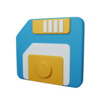 3d rendering save as or floppy disk isolated useful for user interface, apps and web design png