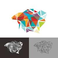 betta hobby fish low poly diseño de plantilla poligonal vector