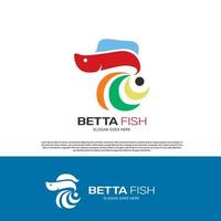 Betta hobby fish logo template design vector