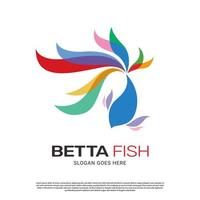 Betta hobby fish logo template design vector