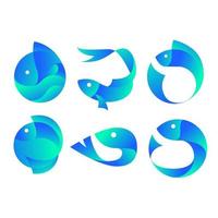 pez logo icono símbolo vector