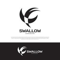 Swallow logo icon design vector