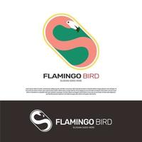 Flamingo Bird logo template design vector