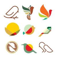 Bird logo icon design set vector