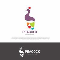 Peacock bird animal logo icon symbol vector