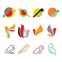 Bird logo icon design set vector