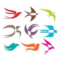 Swallow logo icon design set vector