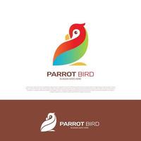 Parrot love bird logo design vector