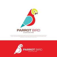 diseño de logotipo de loro amor pájaro vector