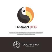 Toucan macaw bird logo design vector