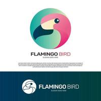 diseño de plantilla de logotipo de pájaro flamenco vector