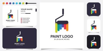 pintura logo abstracto con concepto moderno premium vector