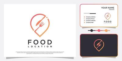 Food location logo with simple and creative element style Premium Vector part 4