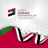 Happy Sudan Independence Day January 1st Celebration Vector Design Illustration. Template for Poster, Banner, Advertising, Greeting Card or Print Design Element