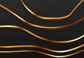 Abstract Premium Shiny Color Gold Wave Luxury on Dark Background with Copy Space vector