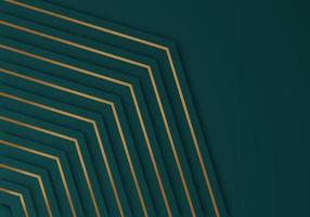 Abstract Shiny Gold Lines Diagonal Overlap Luxurious Dark Green Background with Copy Space for Text vector