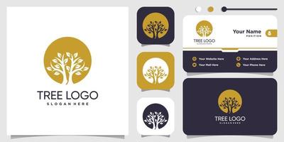 Tree logo design with modern abstract concept Premium Vector