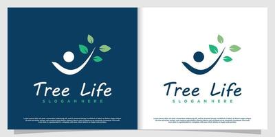 Tree life logo with modern human style Premium Vector part 1