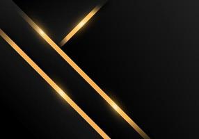 Abstract Premium Black Geometric Overlap Layers with Stripe Golden Line Luxury Style on Dark Background with Copy Space vector