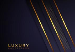 Abstract Shiny Gold Lines Diagonal Overlap Luxurious Dark Navy Purple Background with Copy Space for Text vector