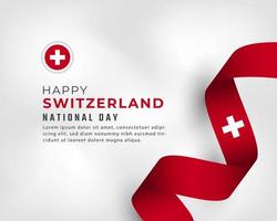feliz día nacional de suiza 1 de agosto celebración ilustración de diseño vectorial. plantilla para poster, pancarta, publicidad, tarjeta de felicitación o elemento de diseño de impresión vector