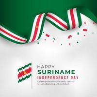 feliz día de la independencia de surinam 25 de noviembre celebración ilustración de diseño vectorial. plantilla para poster, pancarta, publicidad, tarjeta de felicitación o elemento de diseño de impresión vector