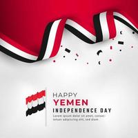 Happy Yemen Independence Day November 30th Celebration Vector Design Illustration. Template for Poster, Banner, Advertising, Greeting Card or Print Design Element