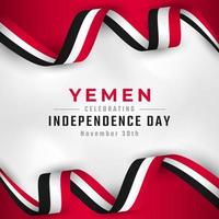 Happy Yemen Independence Day November 30th Celebration Vector Design Illustration. Template for Poster, Banner, Advertising, Greeting Card or Print Design Element