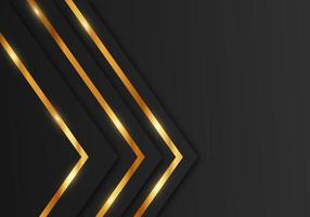 Abstract Premium Black Geometric Overlap Layers with Stripe Golden Line Luxury Style on Dark Background with Copy Space vector