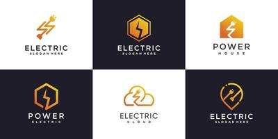 Electric logo collection with creative element concept Premium Vector part 2
