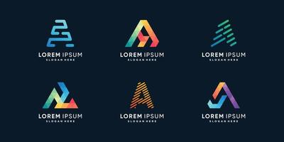 Creative letter logo collection with initial A Premium Vector