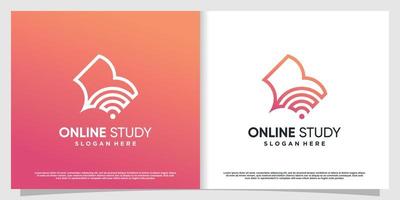 Study logo with book and signal concept Premium Vector part 2