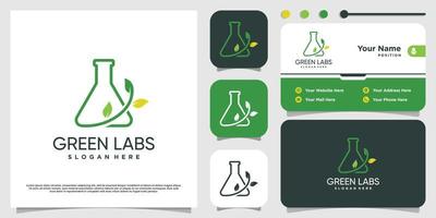 Green labs logo with unique concept Premium Vector