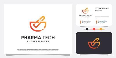 Pharma tech logo with modern style Premium Vector