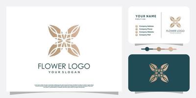 Flower logo for luxury company Premium Vector