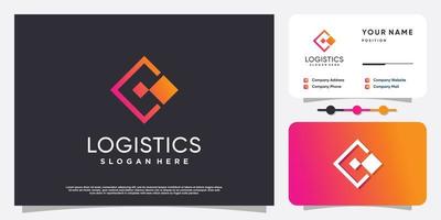 Logistics logo design with modern style Premium Vector