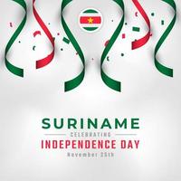 feliz día de la independencia de surinam 25 de noviembre celebración ilustración de diseño vectorial. plantilla para poster, pancarta, publicidad, tarjeta de felicitación o elemento de diseño de impresión vector