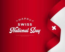 Happy Switzerland National Day August 1st Celebration Vector Design Illustration. Template for Poster, Banner, Advertising, Greeting Card or Print Design Element