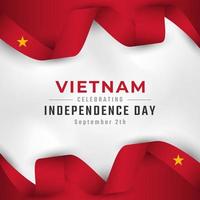 Happy Vietnam Independence Day September 2th Celebration Vector Design Illustration. Template for Poster, Banner, Advertising, Greeting Card or Print Design Element