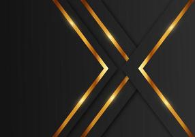 Abstract Premium Black Geometric Overlap Layers with Stripe Golden Line Luxury Style on Dark Background with Copy Space vector