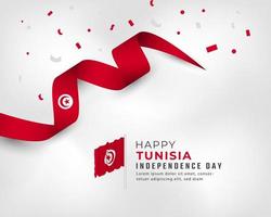 Happy Tunisia Independence Day March 20th Celebration Vector Design Illustration. Template for Poster, Banner, Advertising, Greeting Card or Print Design Element