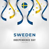 Happy Sweden Independence Day June 6th Celebration Vector Design Illustration. Template for Poster, Banner, Advertising, Greeting Card or Print Design Element