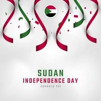 Happy Sudan Independence Day January 1st Celebration Vector Design Illustration. Template for Poster, Banner, Advertising, Greeting Card or Print Design Element