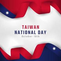 feliz día nacional de taiwán 10 de octubre celebración ilustración de diseño vectorial. plantilla para poster, pancarta, publicidad, tarjeta de felicitación o elemento de diseño de impresión vector