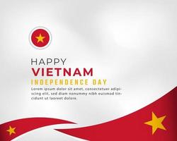 Happy Vietnam Independence Day September 2th Celebration Vector Design Illustration. Template for Poster, Banner, Advertising, Greeting Card or Print Design Element