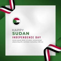 Happy Sudan Independence Day January 1st Celebration Vector Design Illustration. Template for Poster, Banner, Advertising, Greeting Card or Print Design Element