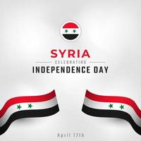 feliz día de la independencia de siria 17 de abril ilustración de diseño vectorial de celebración. plantilla para poster, pancarta, publicidad, tarjeta de felicitación o elemento de diseño de impresión vector