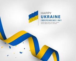 Happy Ukraine Independence Day August 24th Celebration Vector Design Illustration. Template for Poster, Banner, Advertising, Greeting Card or Print Design Element