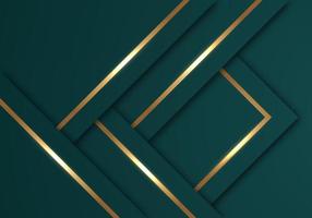 Abstract Shiny Gold Lines Diagonal Overlap Luxurious Dark Green Background with Copy Space for Text vector