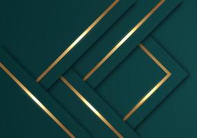 Abstract Shiny Gold Lines Diagonal Overlap Luxurious Dark Green Background with Copy Space for Text vector